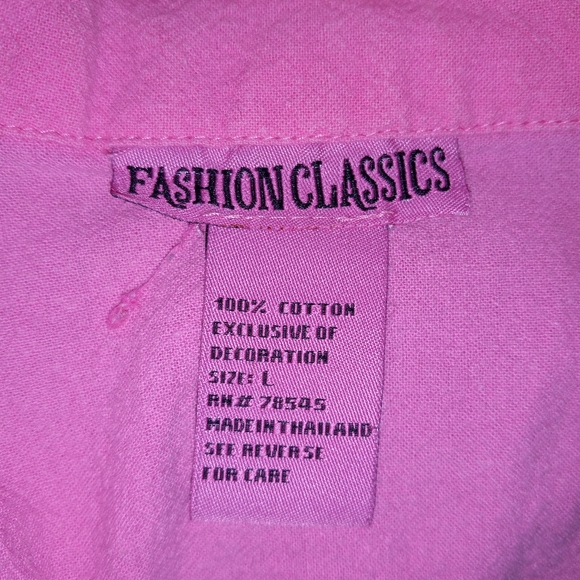 Fashion Classics Pink Flip Flop Embroidered Shirt - Picture 6 of 6